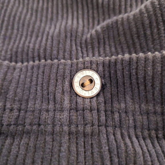 Vintage Levi's Corduroy Shirt Womens Large Black Thick Jacket Grunge 1/4 Zip - Picture 6 of 16